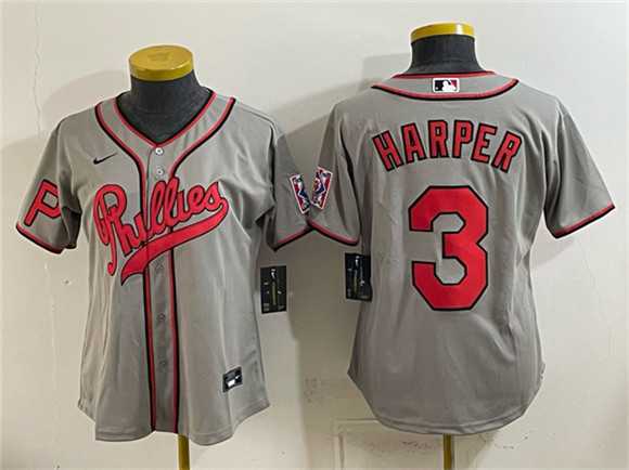 Youth Philadelphia Phillies #3 Bryce Harper Gray 2026 Field of Dreams Stadium Stitched Jersey,We sell and wholesale Youth Philadelphia Phillies #3 Bryce Harper Gray 2026 Field of Dreams Stadium Stitched Jersey on line form chian!