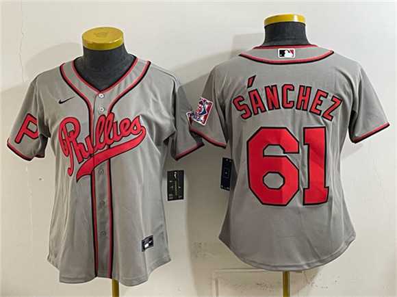 Youth Philadelphia Phillies #61 Cristopher Sanchez Gray 2026 Field of Dreams Stadium Stitched Jersey,We sell and wholesale Youth Philadelphia Phillies #61 Cristopher Sanchez Gray 2026 Field of Dreams Stadium Stitched Jersey on line form chian!