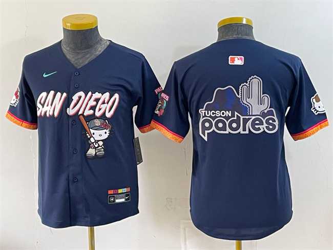 Youth San Diego Padres X Hello Kitty Team Big Logo Obsidian 2026 City Connect Stadium Stitched Baseball Jerseys,We sell and wholesale Youth San Diego Padres X Hello Kitty Team Big Logo Obsidian 2026 City Connect Stadium Stitched Baseball Jerseys on line form chian!