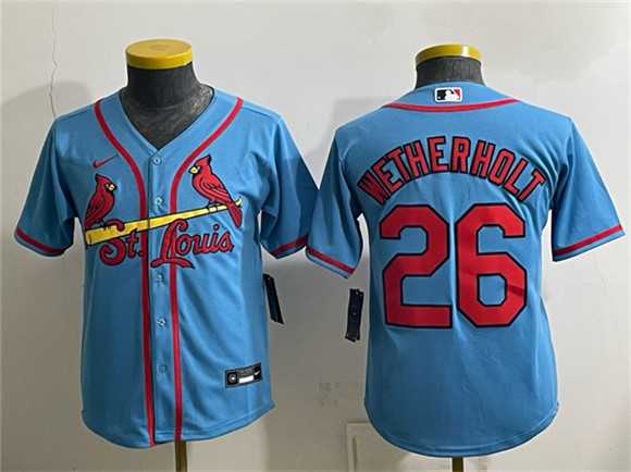 Youth St. Louis Cardinals #26 JJ Wetherholt Blue Cool Base Stitched Jersey,We sell and wholesale Youth St. Louis Cardinals #26 JJ Wetherholt Blue Cool Base Stitched Jersey on line form chian!