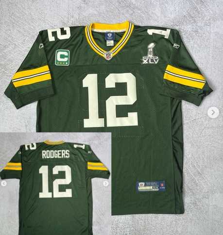 Men's Green Bay Packers #12 Aaron Rodgers Green Super Bowl XLV patch Throwback Jersey,We sell and wholesale Men's Green Bay Packers #12 Aaron Rodgers Green Super Bowl XLV patch Throwback Jersey on line form chian!