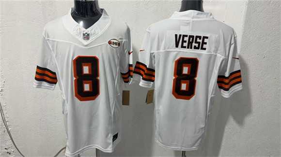 Men's Cleveland Browns #8 Jared Verse White 2026 1946 Collection Vapor Limited Stitched Jersey,We sell and wholesale Men's Cleveland Browns #8 Jared Verse White 2026 1946 Collection Vapor Limited Stitched Jersey on line form chian!