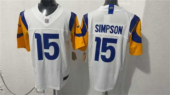 Men's Los Angeles Rams #15 Ty Simpson White 2026 Draft F.U.S.E. Vapor Limited Stitched Jersey,We sell and wholesale Men's Los Angeles Rams #15 Ty Simpson White 2026 Draft F.U.S.E. Vapor Limited Stitched Jersey on line form chian!