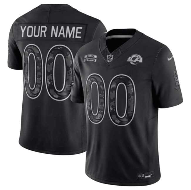 Men's Los Angeles Rams Active Player Custom Black F.U.S.E. 2026 Salute to Service Limited Football Stitched Jersey,We sell and wholesale Men's Los Angeles Rams Active Player Custom Black F.U.S.E. 2026 Salute to Service Limited Football Stitched Jersey on line form chian!