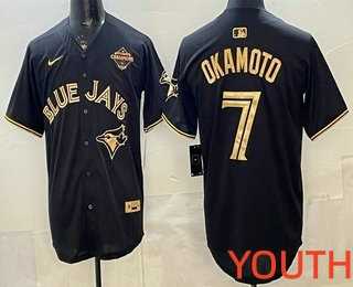 Youth Toronto Blue Jays #7 Kazuma Okamoto Black Gold 2025 American League Champions Limited Stitched Jersey Dzhi,We sell and wholesale Youth Toronto Blue Jays #7 Kazuma Okamoto Black Gold 2025 American League Champions Limited Stitched Jersey Dzhi on line form chian!