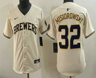 Youth Milwaukee Brewers #32 Jacob Misiorowski Cream Limited Stitched Jersey,We sell and wholesale Youth Milwaukee Brewers #32 Jacob Misiorowski Cream Limited Stitched Jersey on line form chian!