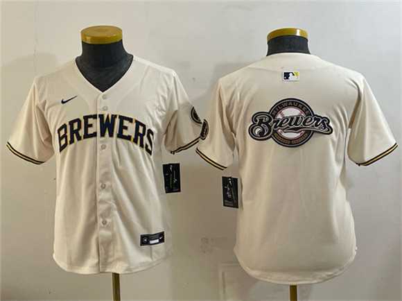 Youth Milwaukee Brewers Team Big Logo Cream Limited Stitched Jersey,We sell and wholesale Youth Milwaukee Brewers Team Big Logo Cream Limited Stitched Jersey on line form chian!