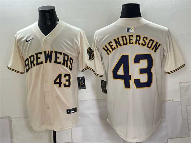 Men's Milwaukee Brewers #43 Logan Henderson Cream Stitched Jersey,We sell and wholesale Men's Milwaukee Brewers #43 Logan Henderson Cream Stitched Jersey on line form chian!