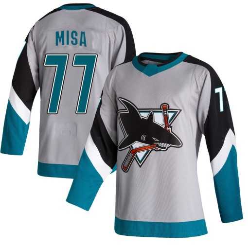 Men's San Jose Sharks #77 Michael Misa Authentic Gray 2020-21 Reverse Retro Jersey Dzhi,We sell and wholesale Men's San Jose Sharks #77 Michael Misa Authentic Gray 2020-21 Reverse Retro Jersey Dzhi on line form chian!