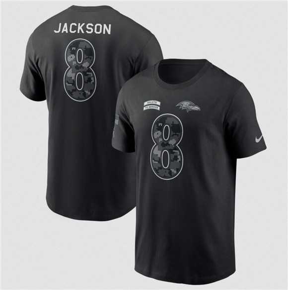 Men's Baltimore Ravens #8 Lamar Jackson Black 2026 Salute to Service Name & Number T-Shirt,We sell and wholesale Men's Baltimore Ravens #8 Lamar Jackson Black 2026 Salute to Service Name & Number T-Shirt on line form chian!