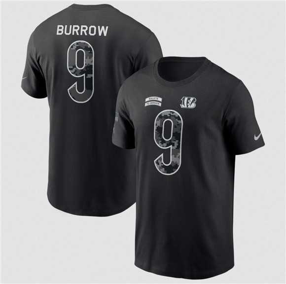 Men's Cincinnati Bengals #9 Joe Burrow Black 2026 Salute to Service Name & Number T-Shirt,We sell and wholesale Men's Cincinnati Bengals #9 Joe Burrow Black 2026 Salute to Service Name & Number T-Shirt on line form chian!