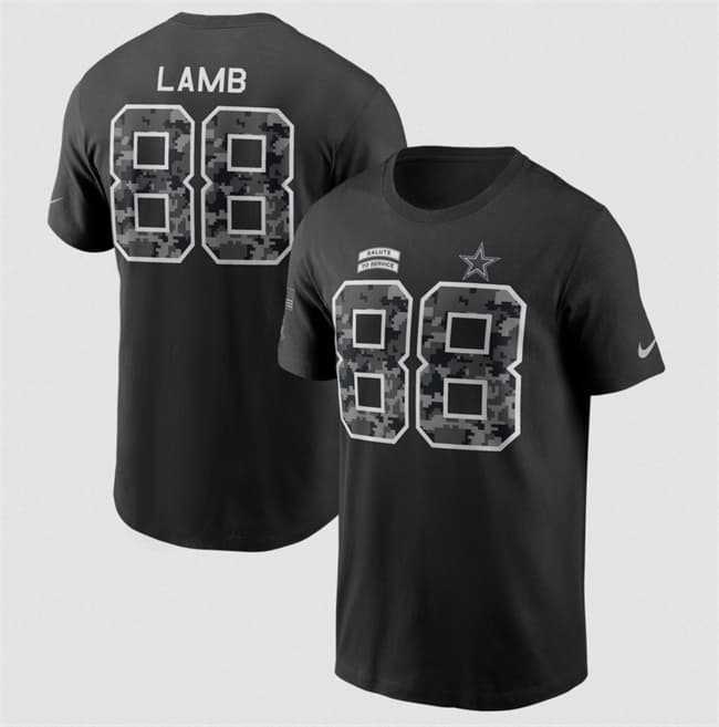 Men's Dallas Cowboys #88 CeeDee Lamb Black 2026 Salute to Service Name & Number T-Shirt,We sell and wholesale Men's Dallas Cowboys #88 CeeDee Lamb Black 2026 Salute to Service Name & Number T-Shirt on line form chian!