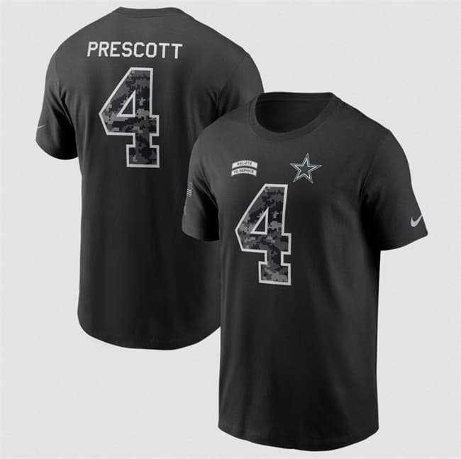 Men's Dallas Cowboys #4 Dak Prescott Black 2026 Salute to Service Name & Number T-Shirt,We sell and wholesale Men's Dallas Cowboys #4 Dak Prescott Black 2026 Salute to Service Name & Number T-Shirt on line form chian!
