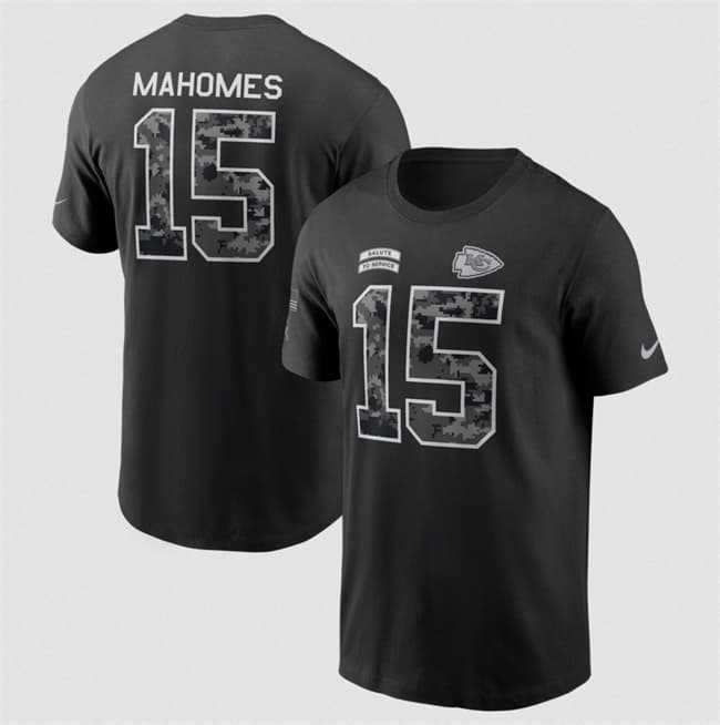 Men's Kansas City Chiefs #15 Patrick Mahomes Black 2026 Salute to Service Name & Number T-Shirt,We sell and wholesale Men's Kansas City Chiefs #15 Patrick Mahomes Black 2026 Salute to Service Name & Number T-Shirt on line form chian!