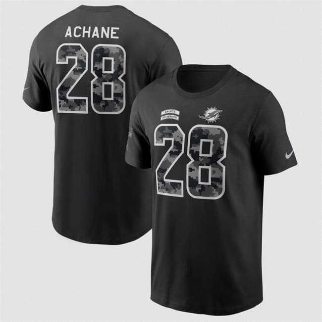 Men's Miami Dolphins #28 De'Von Achane Black 2026 Salute to Service Name & Number T-Shirt,We sell and wholesale Men's Miami Dolphins #28 De'Von Achane Black 2026 Salute to Service Name & Number T-Shirt on line form chian!