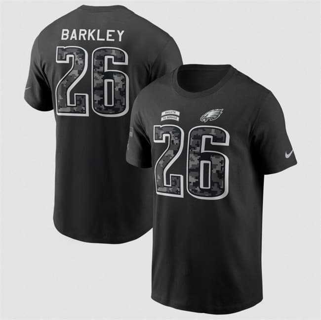 Men's Philadelphia Eagles #26 Saquon Barkley Black 2026 Salute to Service Name & Number T-Shirt,We sell and wholesale Men's Philadelphia Eagles #26 Saquon Barkley Black 2026 Salute to Service Name & Number T-Shirt on line form chian!