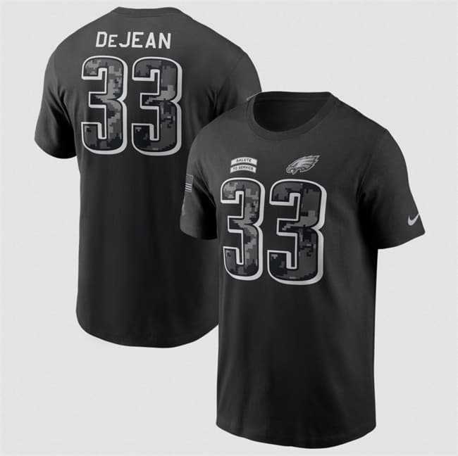 Men's Philadelphia Eagles #33 Cooper DeJean Black 2026 Salute to Service Name & Number T-Shirt,We sell and wholesale Men's Philadelphia Eagles #33 Cooper DeJean Black 2026 Salute to Service Name & Number T-Shirt on line form chian!