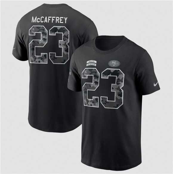 Men's San Francisco 49ers #23 Christian McCaffrey Black 2026 Salute to Service Name & Number T-Shirt,We sell and wholesale Men's San Francisco 49ers #23 Christian McCaffrey Black 2026 Salute to Service Name & Number T-Shirt on line form chian!