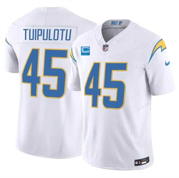 Men's Los Angeles Chargers #45 Tuli Tuipulotu White 2026 F.U.S.E. 1-Star C Patch Vapor Limited Stitched Jersey Dzhi,We sell and wholesale Men's Los Angeles Chargers #45 Tuli Tuipulotu White 2026 F.U.S.E. 1-Star C Patch Vapor Limited Stitched Jersey Dzhi on line form chian!