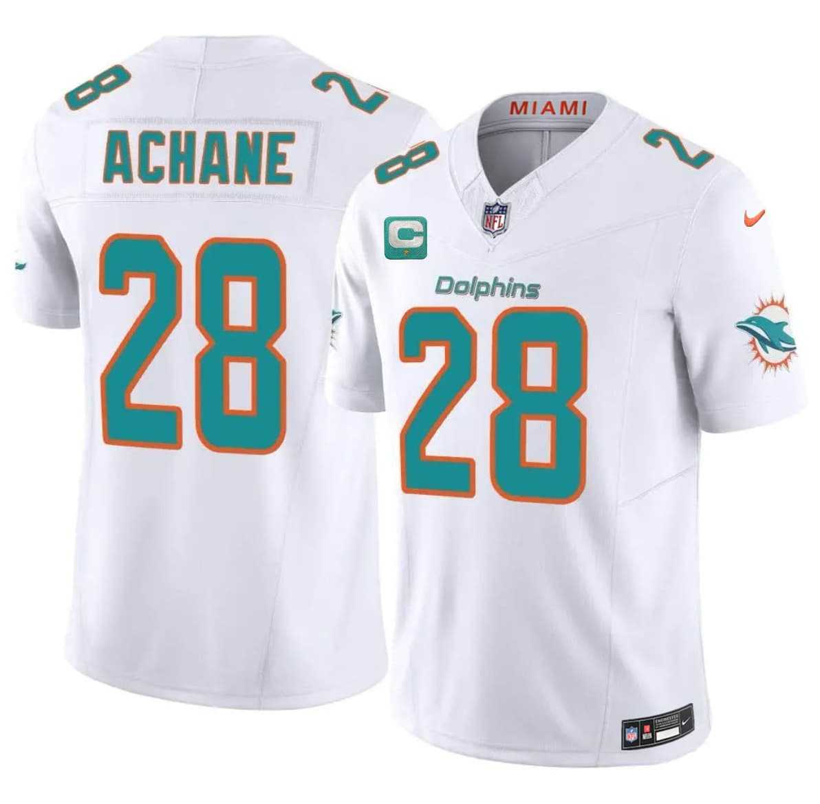 Men's Miami Dolphins #28 De'Von Achane White 2026 F.U.S.E. 1-Star C Patch Vapor Limited Stitched Jersey Dzhi,We sell and wholesale Men's Miami Dolphins #28 De'Von Achane White 2026 F.U.S.E. 1-Star C Patch Vapor Limited Stitched Jersey Dzhi on line form chian!