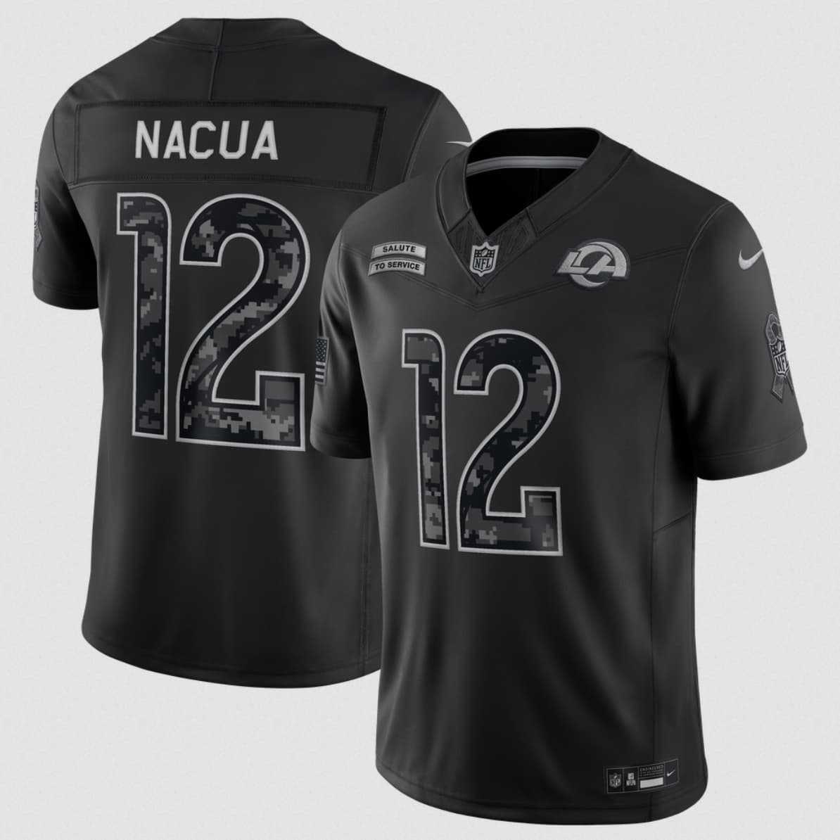 Men's Los Angeles Rams #12 Puka Nacua Black 2026 F.U.S.E. Salute to Service Limited Stitched Jersey,We sell and wholesale Men's Los Angeles Rams #12 Puka Nacua Black 2026 F.U.S.E. Salute to Service Limited Stitched Jersey on line form chian!