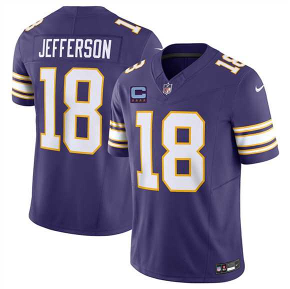 Men's Minnesota Vikings #18 Justin Jefferson Purple 2026 F.U.S.E. Throwback With 4-Star C Patch Vapor Untouchable Limited Stitched Jersey Dzhi,We sell and wholesale Men's Minnesota Vikings #18 Justin Jefferson Purple 2026 F.U.S.E. Throwback With 4-Star C Patch Vapor Untouchable Limited Stitched Jersey Dzhi on line form chian!