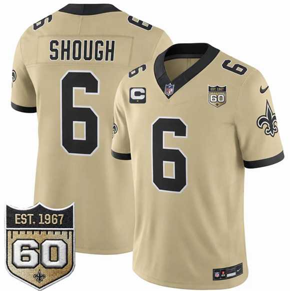 Men's New Orleans Saints #6 Tyler Shough Gold 2026 F.U.S.E With 1-Star C Patch And 60th Anniversary Patch Vapor Limited Stitched Jersey Dzhi,We sell and wholesale Men's New Orleans Saints #6 Tyler Shough Gold 2026 F.U.S.E With 1-Star C Patch And 60th Anniversary Patch Vapor Limited Stitched Jersey Dzhi on line form chian!