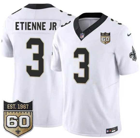 Men's New Orleans Saints #3 Travis Etienne Jr White 2026 F.U.S.E 60th Anniversary Patch Vapor Limited Stitched Jersey Dzhi,We sell and wholesale Men's New Orleans Saints #3 Travis Etienne Jr White 2026 F.U.S.E 60th Anniversary Patch Vapor Limited Stitched Jersey Dzhi on line form chian!