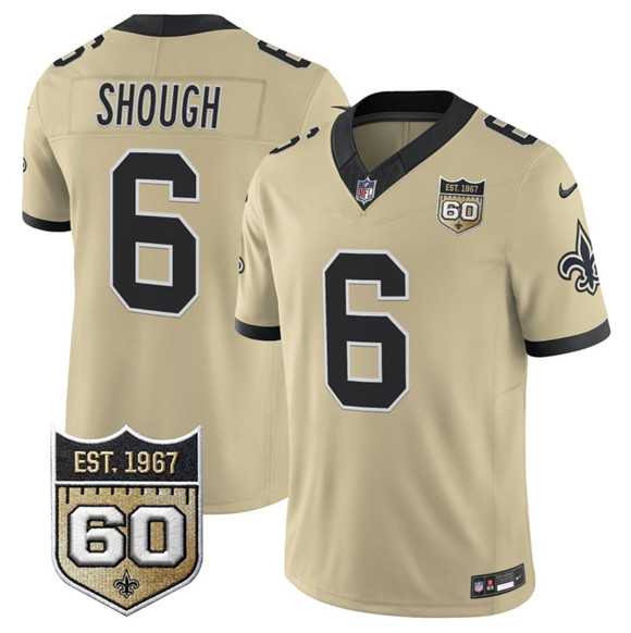 Men's New Orleans Saints #6 Tyler Shough Gold 2026 F.U.S.E 60th Anniversary Patch Vapor Limited Stitched Jersey Dzhi,We sell and wholesale Men's New Orleans Saints #6 Tyler Shough Gold 2026 F.U.S.E 60th Anniversary Patch Vapor Limited Stitched Jersey Dzhi on line form chian!