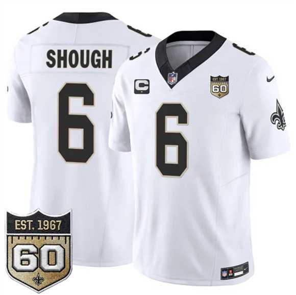 Men's New Orleans Saints #6 Tyler Shough White 2026 F.U.S.E With 1-Star C Patch And 60th Anniversary Patch Vapor Limited Stitched Jersey Dzhi,We sell and wholesale Men's New Orleans Saints #6 Tyler Shough White 2026 F.U.S.E With 1-Star C Patch And 60th Anniversary Patch Vapor Limited Stitched Jersey Dzhi on line form chian!