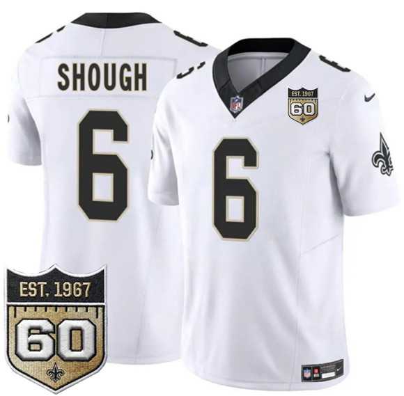 Men's New Orleans Saints #6 Tyler Shough White 2026 F.U.S.E 60th Anniversary Patch Vapor Limited Stitched Jersey Dzhi,We sell and wholesale Men's New Orleans Saints #6 Tyler Shough White 2026 F.U.S.E 60th Anniversary Patch Vapor Limited Stitched Jersey Dzhi on line form chian!