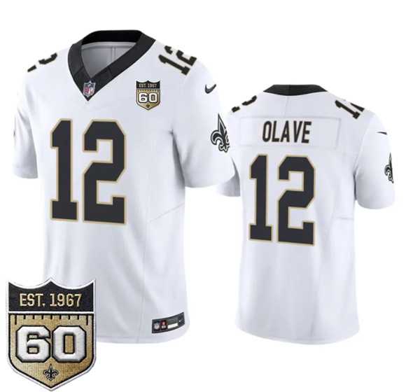 Men's New Orleans Saints #12 Chris Olave White 2026 F.U.S.E 60th Anniversary Patch Vapor Limited Stitched Jersey Dzhi,We sell and wholesale Men's New Orleans Saints #12 Chris Olave White 2026 F.U.S.E 60th Anniversary Patch Vapor Limited Stitched Jersey Dzhi on line form chian!