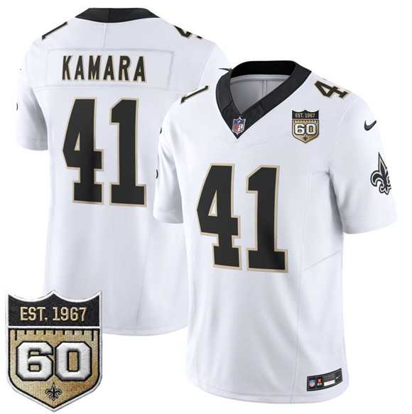 Men's New Orleans Saints #41 Alvin Kamara White 2026 F.U.S.E 60th Anniversary Patch Vapor Limited Stitched Jersey Dzhi,We sell and wholesale Men's New Orleans Saints #41 Alvin Kamara White 2026 F.U.S.E 60th Anniversary Patch Vapor Limited Stitched Jersey Dzhi on line form chian!