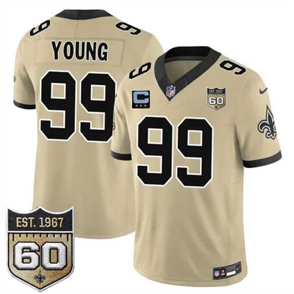 Men's New Orleans Saints #99 Chase Young Gold 2026 F.U.S.E With 3-Star C Patch And 60th Anniversary Patch Vapor Limited Stitched Jersey Dzhi,We sell and wholesale Men's New Orleans Saints #99 Chase Young Gold 2026 F.U.S.E With 3-Star C Patch And 60th Anniversary Patch Vapor Limited Stitched Jersey Dzhi on line form chian!