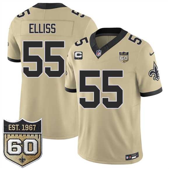 Men's New Orleans Saints #55 Kaden Elliss Gold 2026 F.U.S.E With 1-Star C Patch And 60th Anniversary Patch Vapor Limited Stitched Jersey Dzhi,We sell and wholesale Men's New Orleans Saints #55 Kaden Elliss Gold 2026 F.U.S.E With 1-Star C Patch And 60th Anniversary Patch Vapor Limited Stitched Jersey Dzhi on line form chian!