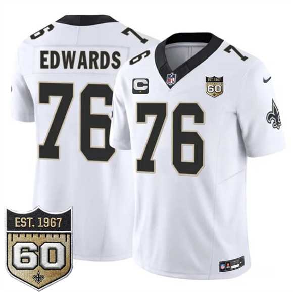 Men's New Orleans Saints #76 David Edwards White 2026 F.U.S.E With 1-Star C Patch And 60th Anniversary Patch Vapor Limited Stitched Jersey Dzhi,We sell and wholesale Men's New Orleans Saints #76 David Edwards White 2026 F.U.S.E With 1-Star C Patch And 60th Anniversary Patch Vapor Limited Stitched Jersey Dzhi on line form chian!