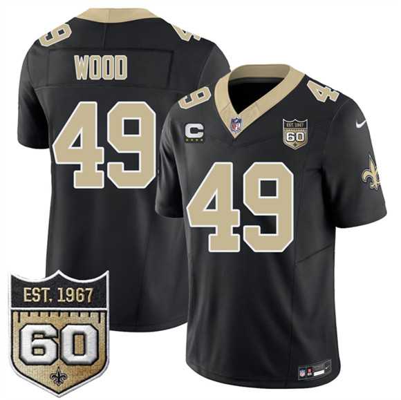 Men's New Orleans Saints #49 Zach Wood Black 2026 F.U.S.E With 4-Star C Patch And 60th Anniversary Patch Vapor Limited Stitched Jersey Dzhi,We sell and wholesale Men's New Orleans Saints #49 Zach Wood Black 2026 F.U.S.E With 4-Star C Patch And 60th Anniversary Patch Vapor Limited Stitched Jersey Dzhi on line form chian!