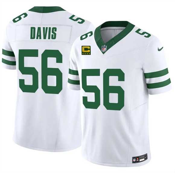 Men's New York Jets #56 Demario Davis White 2025 F.U.S.E. 4-Star C Patch Vapor Untouchable Limited Stitched Jersey Dzhi,We sell and wholesale Men's New York Jets #56 Demario Davis White 2025 F.U.S.E. 4-Star C Patch Vapor Untouchable Limited Stitched Jersey Dzhi on line form chian!