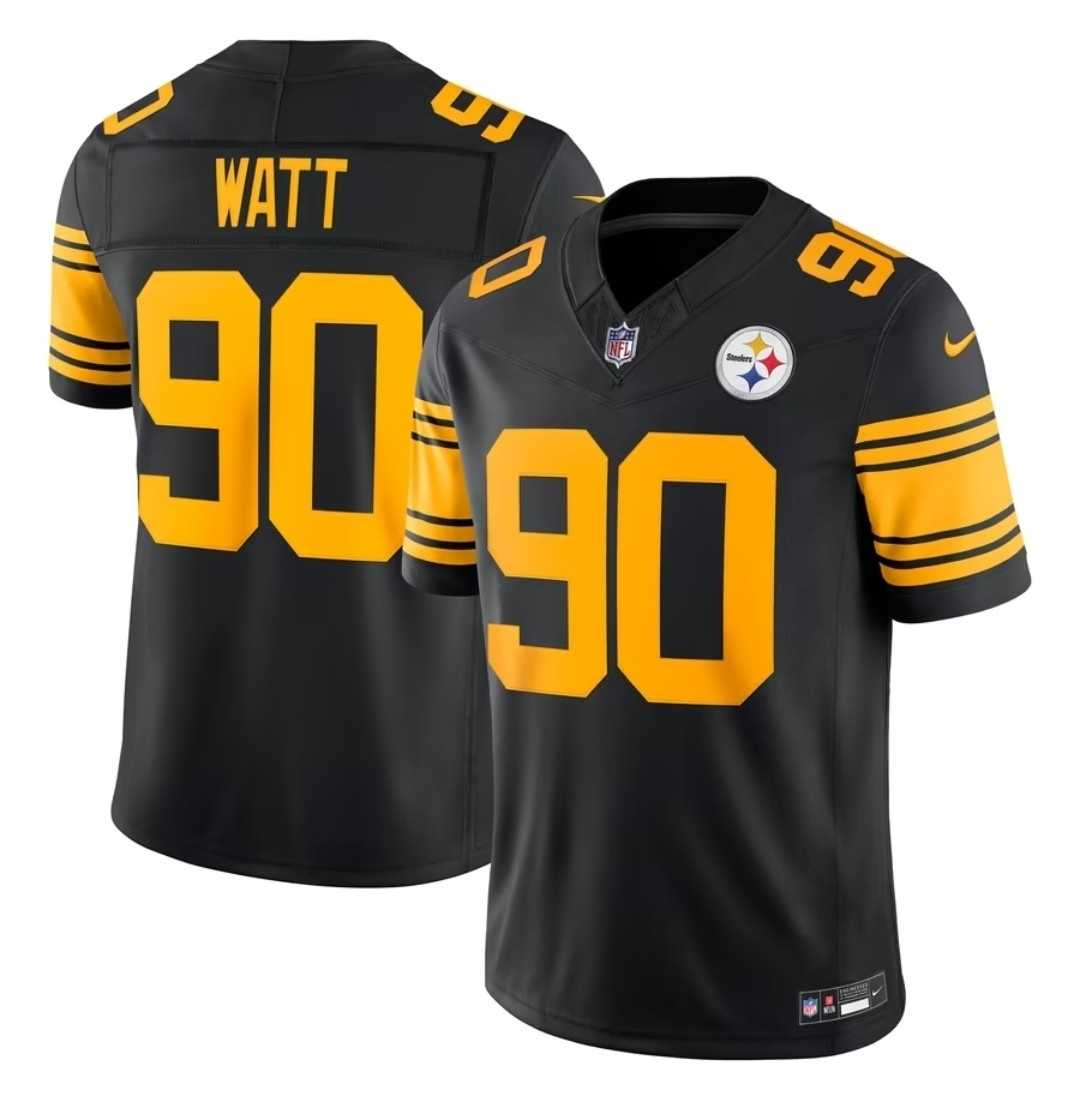 Men's Pittsburgh Steelers #90 T. J. Watt Black 2025 F.U.S.E. Color Rush Vapor Limited Stitched Jersey Dzhi,We sell and wholesale Men's Pittsburgh Steelers #90 T. J. Watt Black 2025 F.U.S.E. Color Rush Vapor Limited Stitched Jersey Dzhi on line form chian!