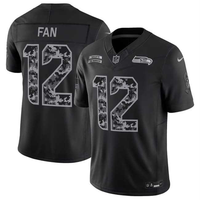 Men's Seattle Seahawks #12 Fan Black 2026 F.U.S.E. Salute to Service Limited Stitched Jersey,We sell and wholesale Men's Seattle Seahawks #12 Fan Black 2026 F.U.S.E. Salute to Service Limited Stitched Jersey on line form chian!