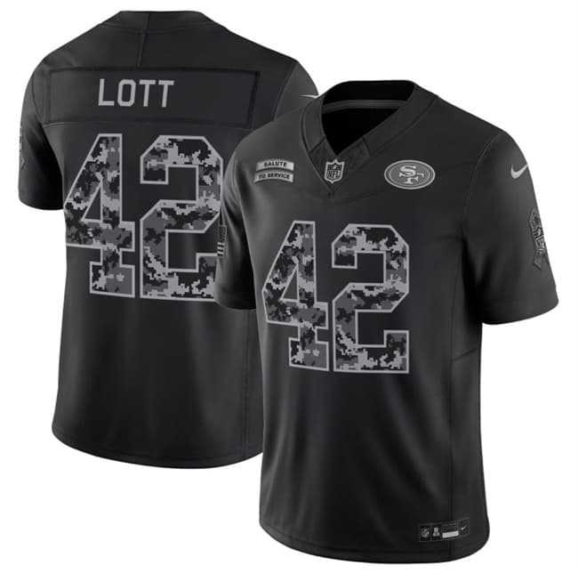 Men's San Francisco 49ers #42 Ronnie Lott Black 2026 F.U.S.E. Salute to Service Limited Stitched Jersey,We sell and wholesale Men's San Francisco 49ers #42 Ronnie Lott Black 2026 F.U.S.E. Salute to Service Limited Stitched Jersey on line form chian!