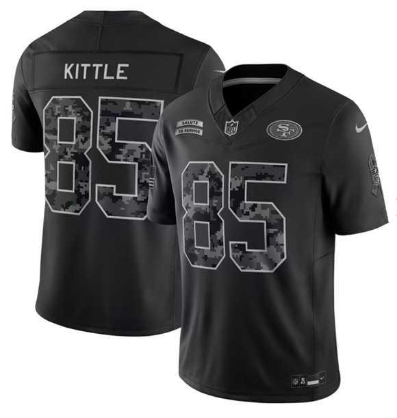 Men's San Francisco 49ers #85 George Kittle Black 2026 F.U.S.E. Salute to Service Limited Stitched Jersey,We sell and wholesale Men's San Francisco 49ers #85 George Kittle Black 2026 F.U.S.E. Salute to Service Limited Stitched Jersey on line form chian!