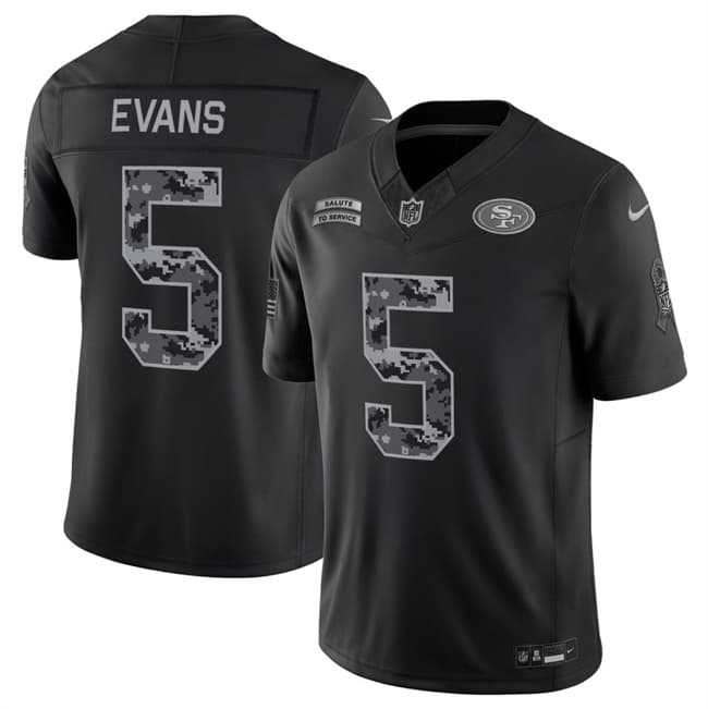 Men's San Francisco 49ers #5 Mike Evans Black 2026 F.U.S.E. Salute to Service Limited Stitched Jersey,We sell and wholesale Men's San Francisco 49ers #5 Mike Evans Black 2026 F.U.S.E. Salute to Service Limited Stitched Jersey on line form chian!