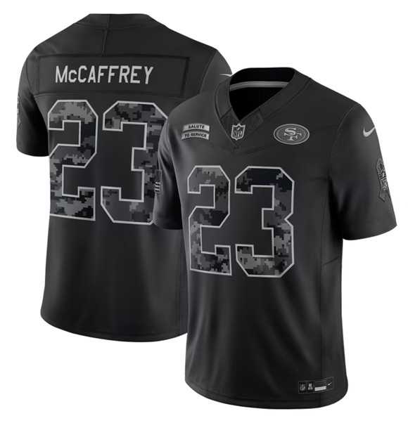 Men's San Francisco 49ers #23 Christian McCaffrey Black 2026 F.U.S.E. Salute to Service Limited Stitched Jersey,We sell and wholesale Men's San Francisco 49ers #23 Christian McCaffrey Black 2026 F.U.S.E. Salute to Service Limited Stitched Jersey on line form chian!
