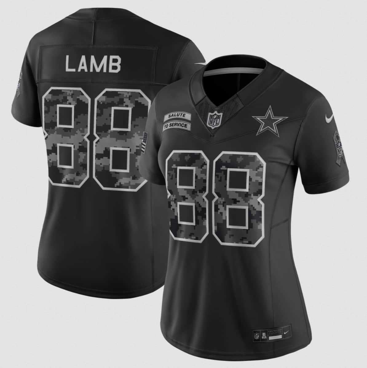 Women's Dallas Cowboys #88 CeeDee Lamb Black 2026 F.U.S.E. Salute to Service Limited Stitched Jersey(Run Small),We sell and wholesale Women's Dallas Cowboys #88 CeeDee Lamb Black 2026 F.U.S.E. Salute to Service Limited Stitched Jersey(Run Small) on line form chian!