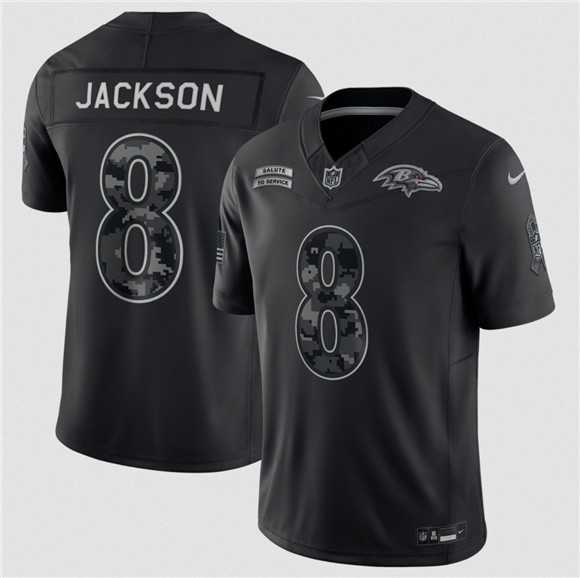 Men's Baltimore Ravens #8 Lamar Jackson Black F.U.S.E. 2026 Salute to Service Limited Stitched Jersey,We sell and wholesale Men's Baltimore Ravens #8 Lamar Jackson Black F.U.S.E. 2026 Salute to Service Limited Stitched Jersey on line form chian!