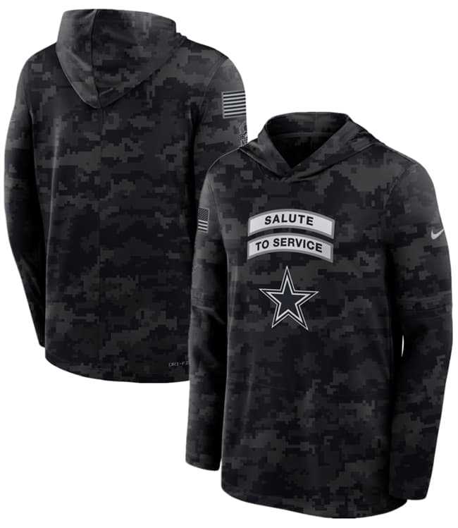 Men's Dallas Cowboys Black 2026 Salute to Service Sideline Lightweight Dri-FIT Long Sleeve Hoodie,We sell and wholesale Men's Dallas Cowboys Black 2026 Salute to Service Sideline Lightweight Dri-FIT Long Sleeve Hoodie on line form chian!
