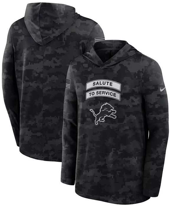 Men's Detroit Lions Black 2026 Salute to Service Sideline Lightweight Dri-FIT Long Sleeve Hoodie,We sell and wholesale Men's Detroit Lions Black 2026 Salute to Service Sideline Lightweight Dri-FIT Long Sleeve Hoodie on line form chian!