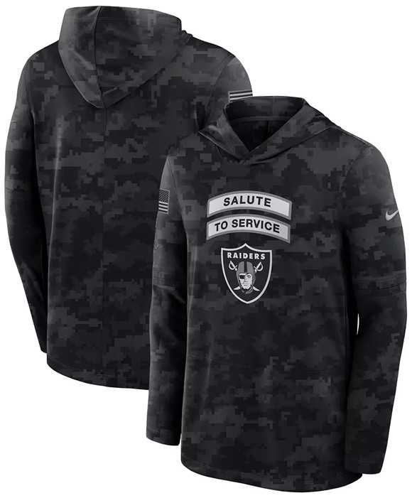 Men's Las Vegas Raiders Black 2026 Salute to Service Sideline Lightweight Dri-FIT Long Sleeve Hoodie,We sell and wholesale Men's Las Vegas Raiders Black 2026 Salute to Service Sideline Lightweight Dri-FIT Long Sleeve Hoodie on line form chian!