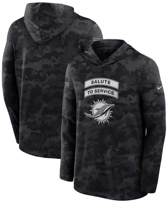 Men's Miami Dolphins Black 2026 Salute to Service Sideline Lightweight Dri-FIT Long Sleeve Hoodie,We sell and wholesale Men's Miami Dolphins Black 2026 Salute to Service Sideline Lightweight Dri-FIT Long Sleeve Hoodie on line form chian!